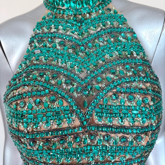 Women evening crop top top with crystals size M - Picture 2 of 6